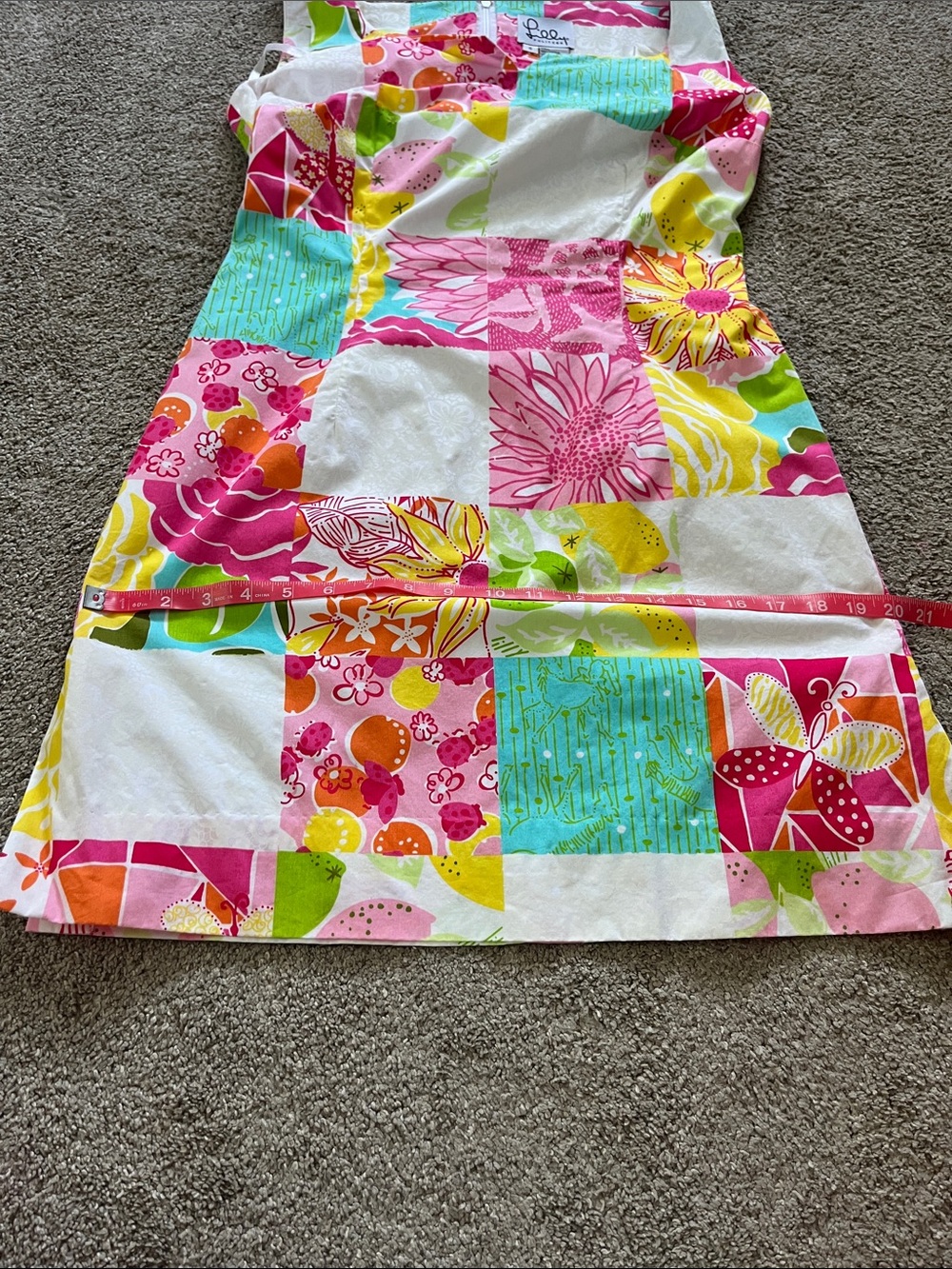 🎠🌞Lilly Pulitzer White Label Patchwork Sheath sz6Citrus Floral Horses Notch Neck - Picture 9 of 12